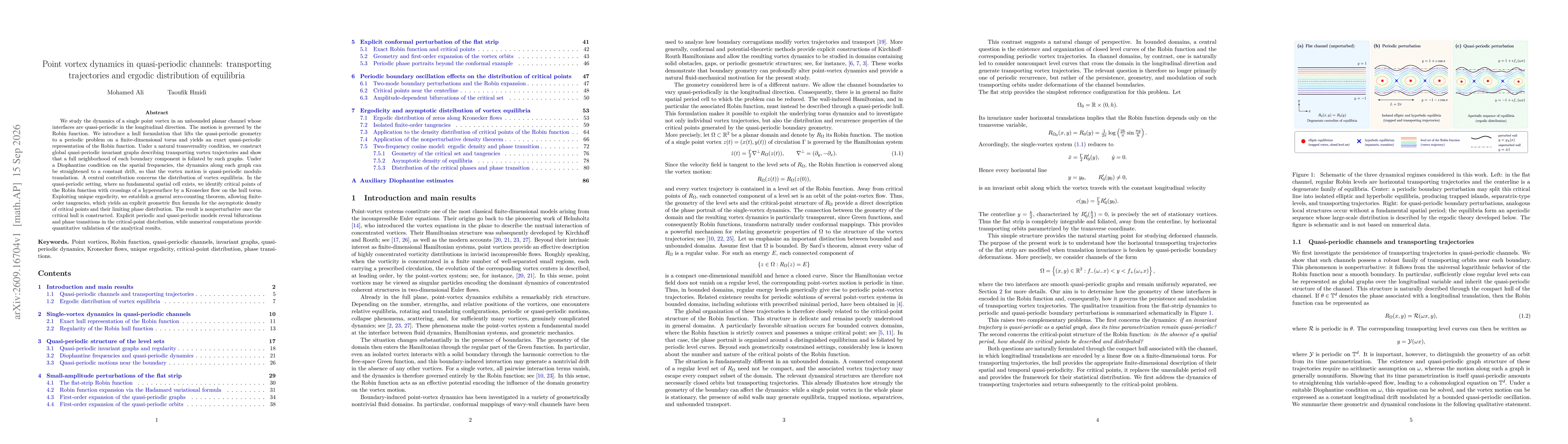 Thumbnail for Point vortex dynamics in quasi-periodic channels: transporting trajectories and ergodic distribution of equilibria