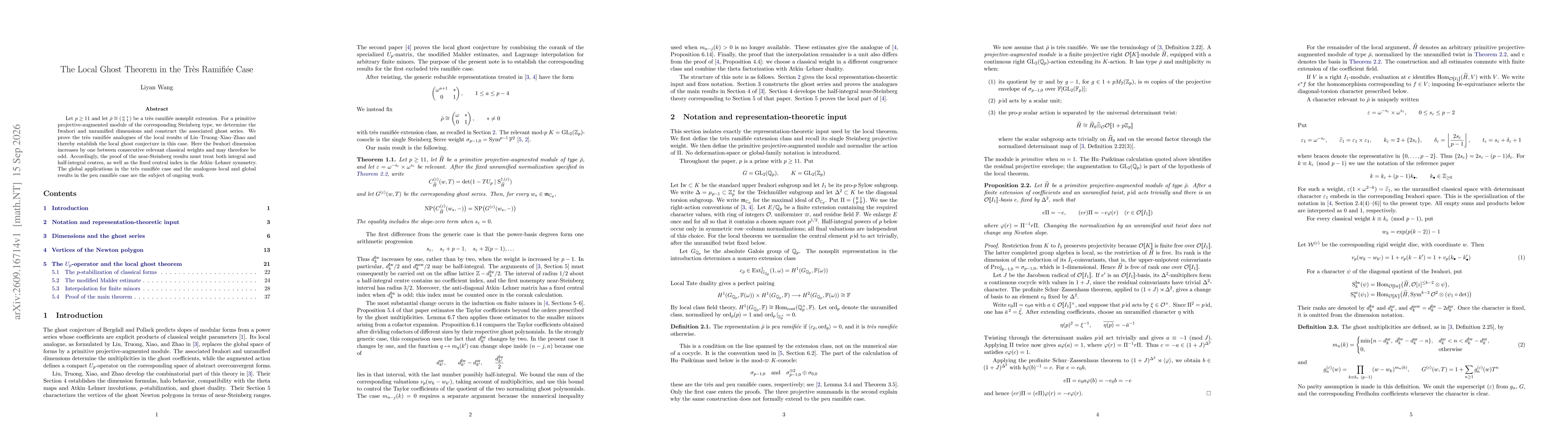 Thumbnail for The Local Ghost Theorem in the Très Ramifié Case