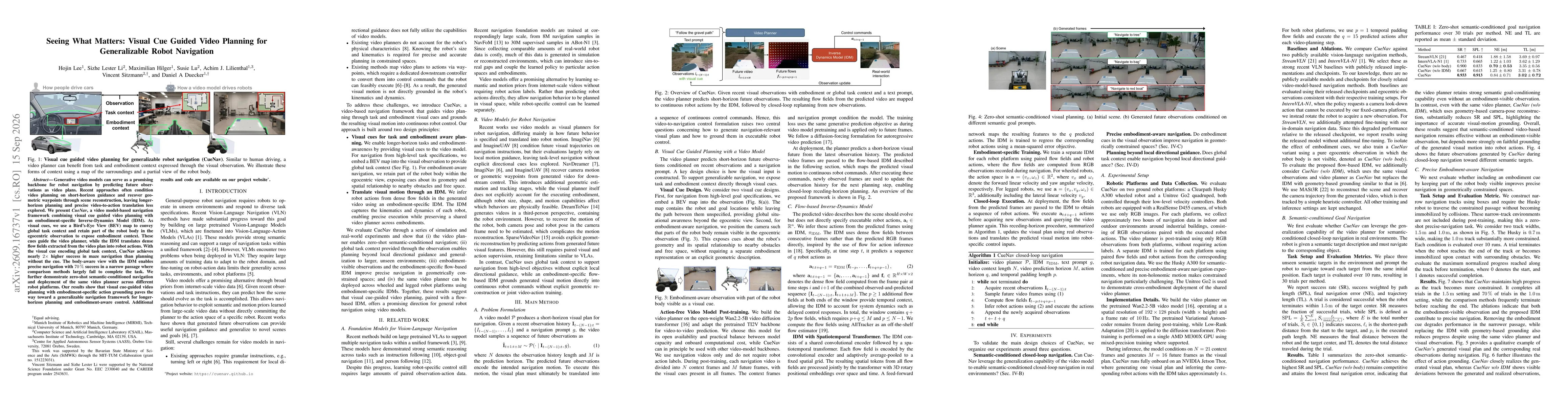 Thumbnail for Seeing What Matters: Visual Cue Guided Video Planning for Generalizable Robot Navigation