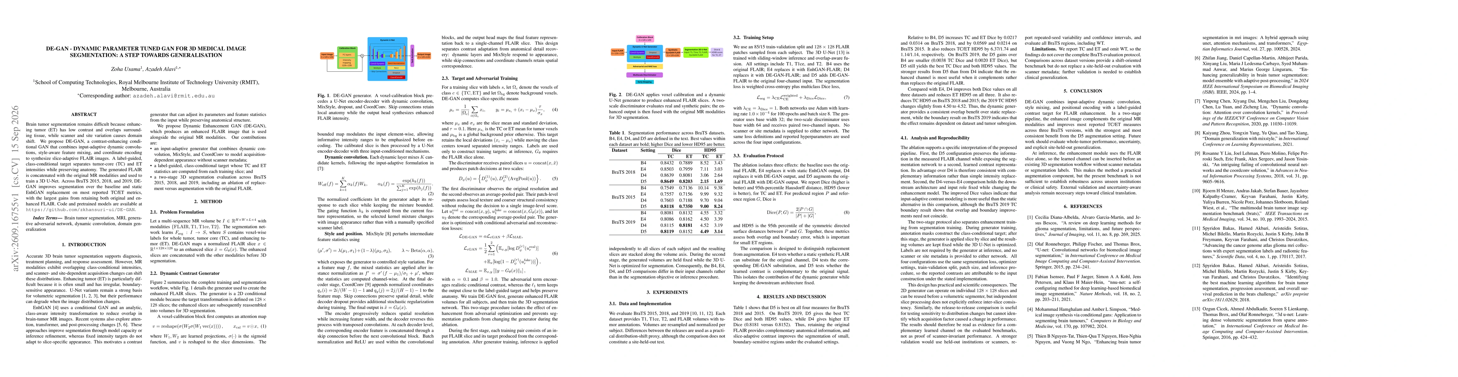 Thumbnail for De-GAN - Dynamic Parameter Tuned GAN for 3D Medical Image Segmentation: A Step Towards Generalisation