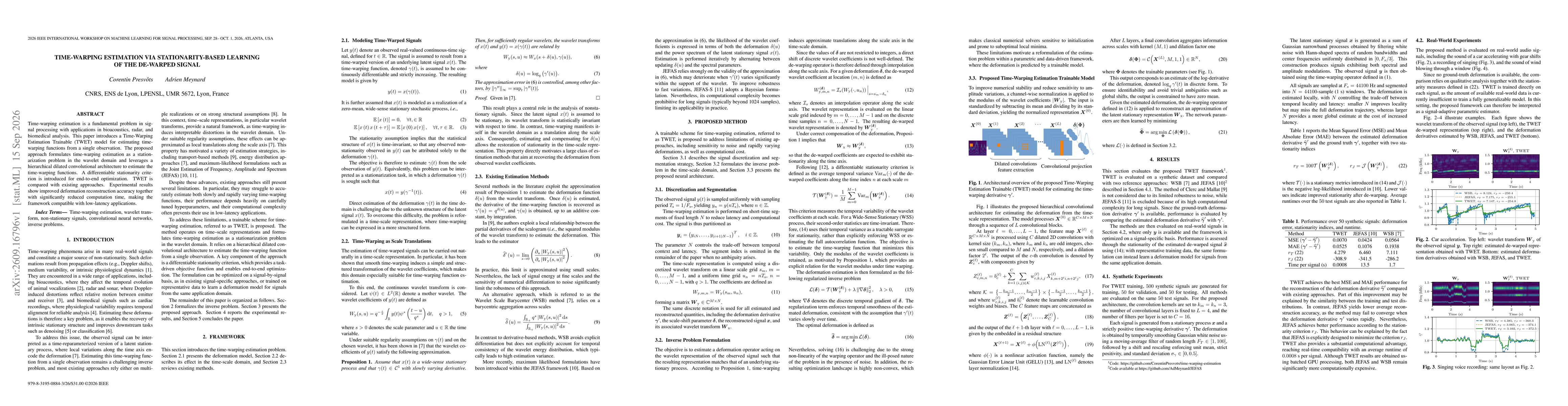 Thumbnail for Time-warping estimation via stationarity-based learning of the de-warped signal