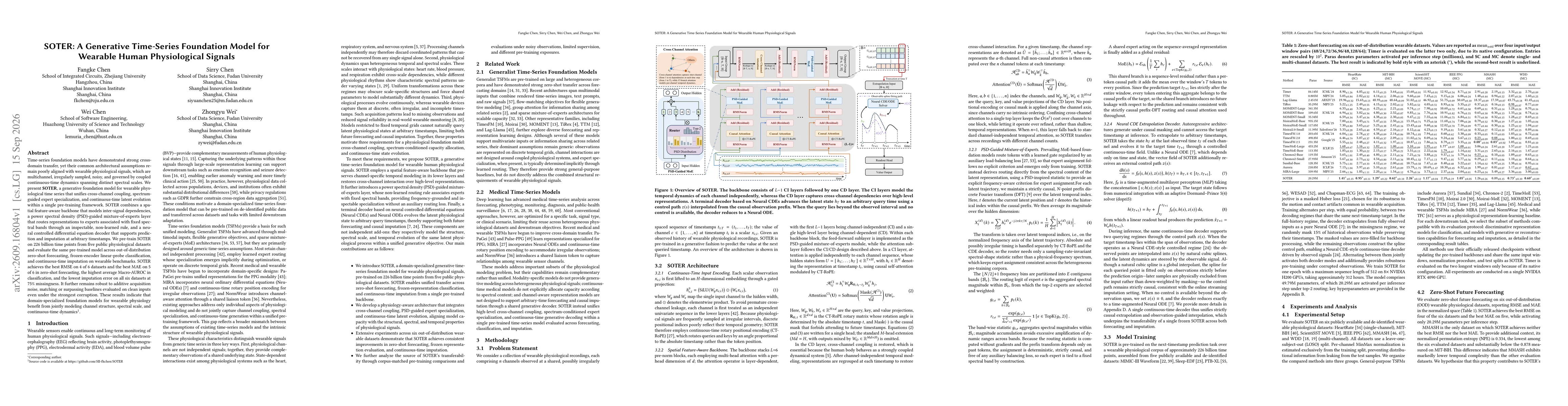 Thumbnail for SOTER: A Generative Time-Series Foundation Model for Wearable Human Physiological Signals