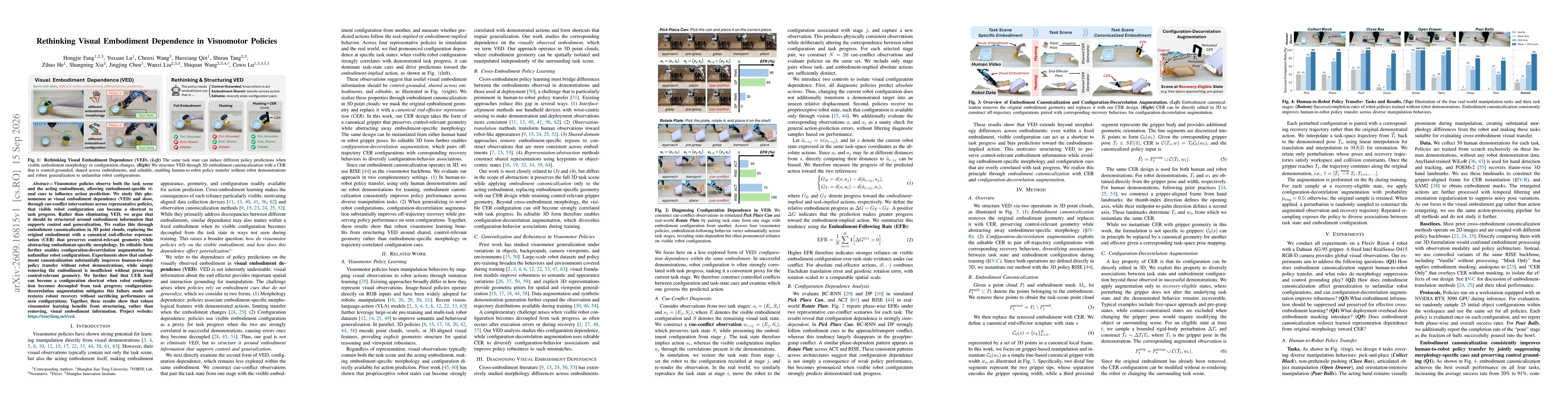 Thumbnail for Rethinking Visual Embodiment Dependence in Visuomotor Policies