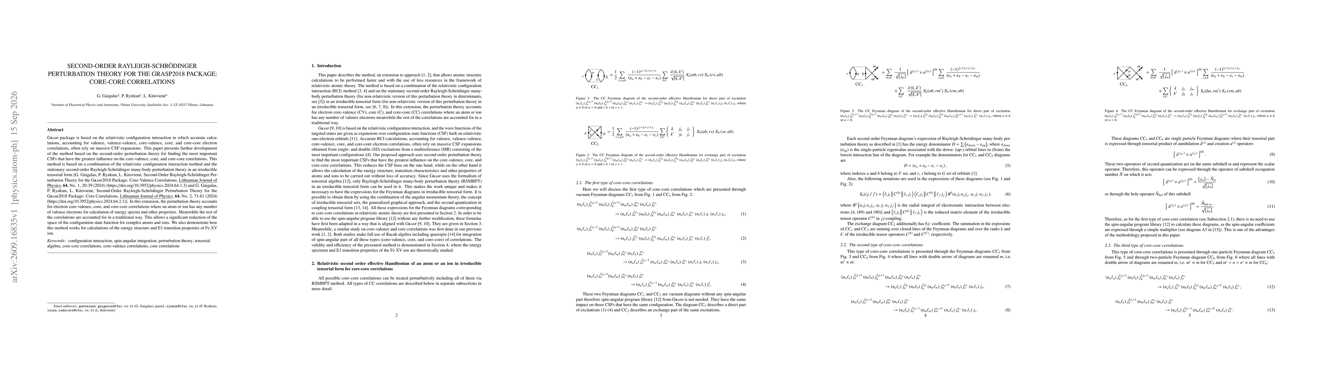 Thumbnail for Second-Order Rayleigh-Schrödinger Perturbation Theory for the GRASP2018 Package: Core-Core Correlations