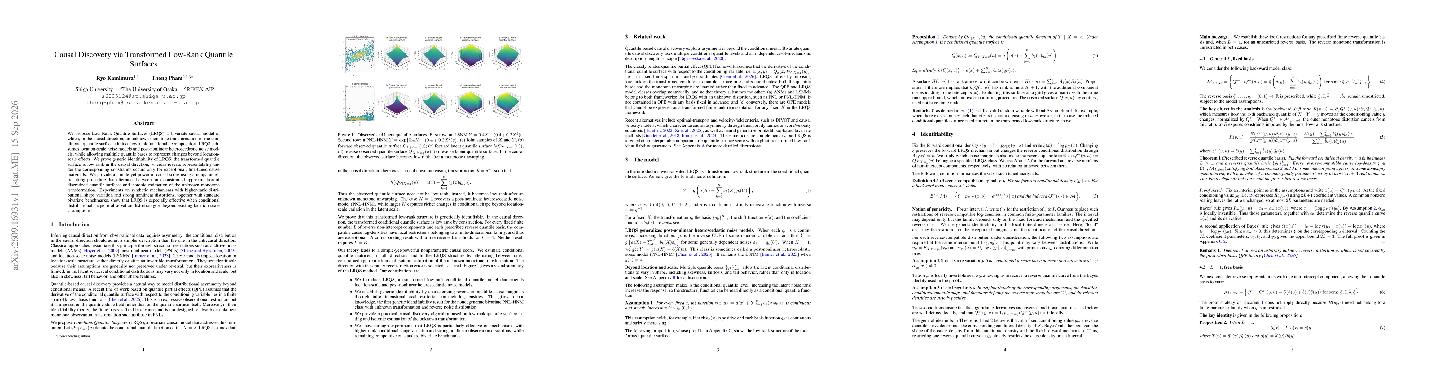 Thumbnail for Causal Discovery via Transformed Low-Rank Quantile Surfaces