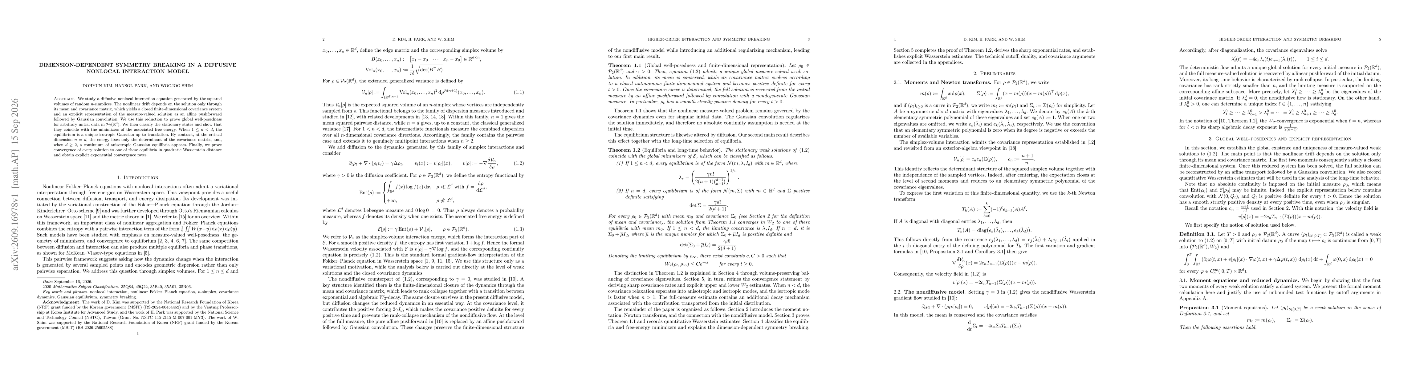 Thumbnail for Dimension-dependent symmetry breaking in a diffusive nonlocal interaction model