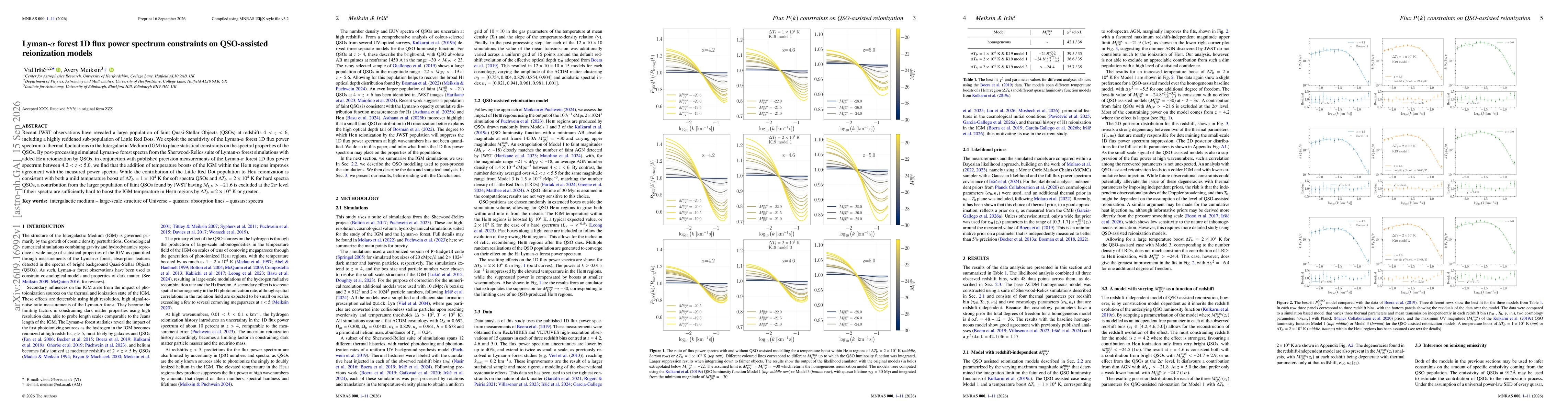 Thumbnail for Lyman-$α$ forest 1D flux power spectrum constraints on QSO-assisted reionization models