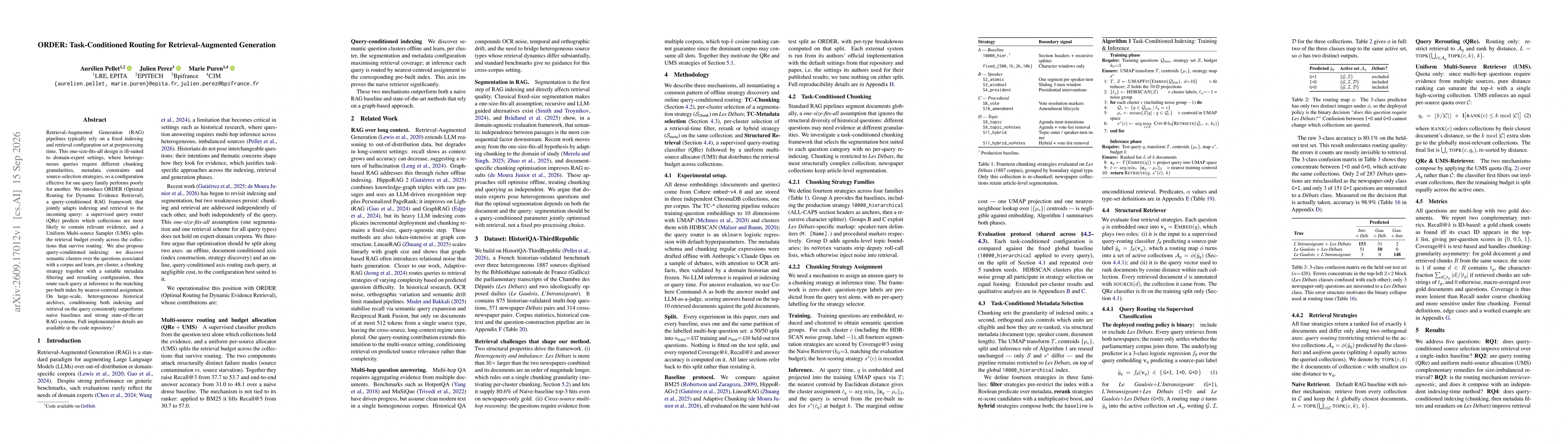 Thumbnail for ORDER: Task-Conditioned Routing for Retrieval-Augmented Generation