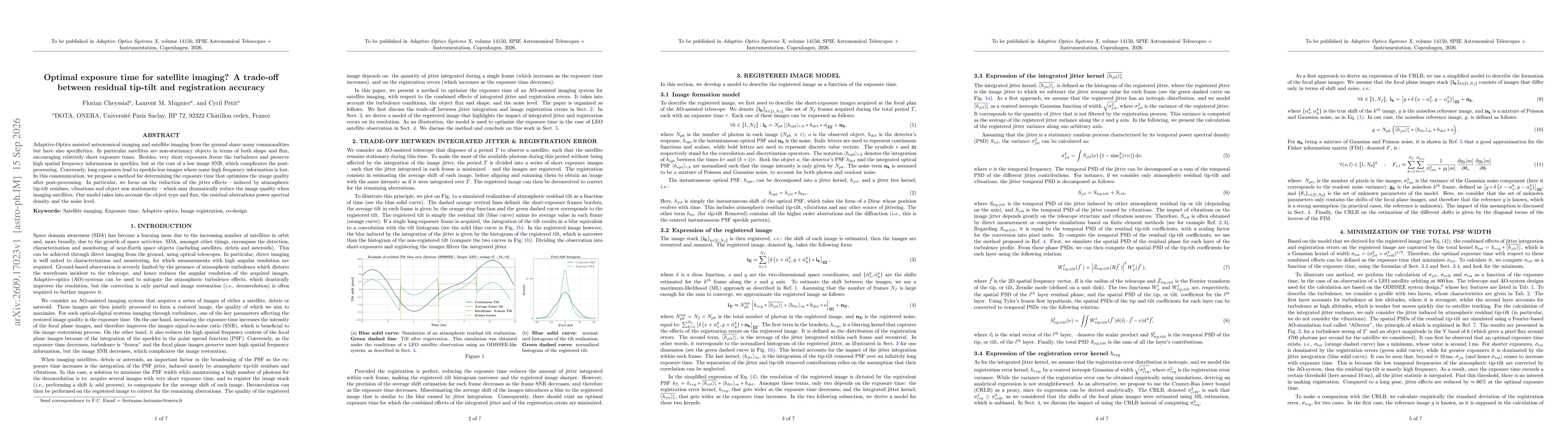 Thumbnail for Optimal exposure time for satellite imaging? A trade-off between residual tip-tilt and registration accuracy