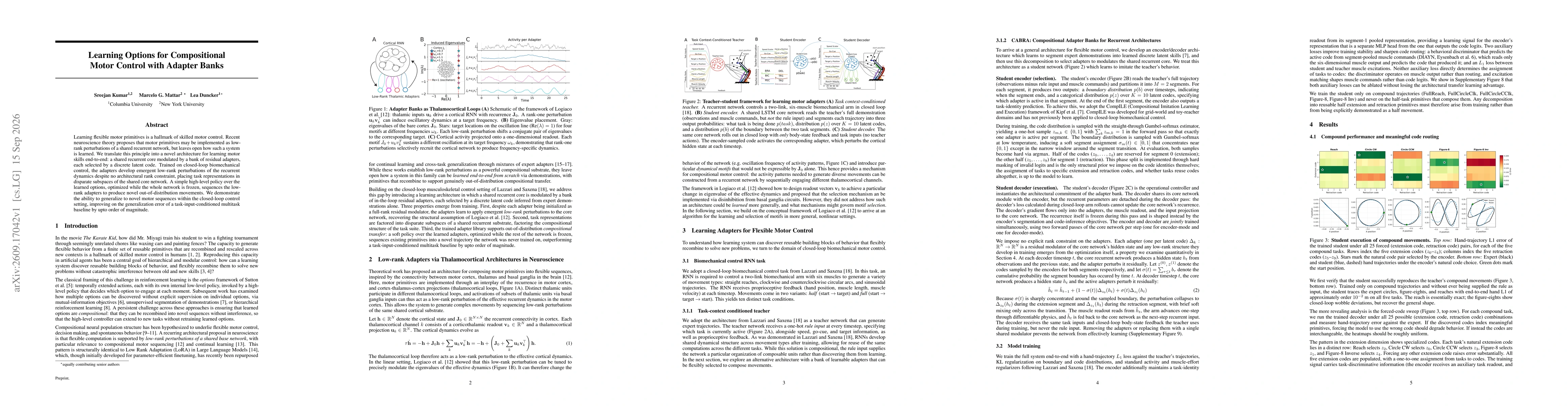 Thumbnail for Learning Options for Compositional Motor Control with Adapter Banks