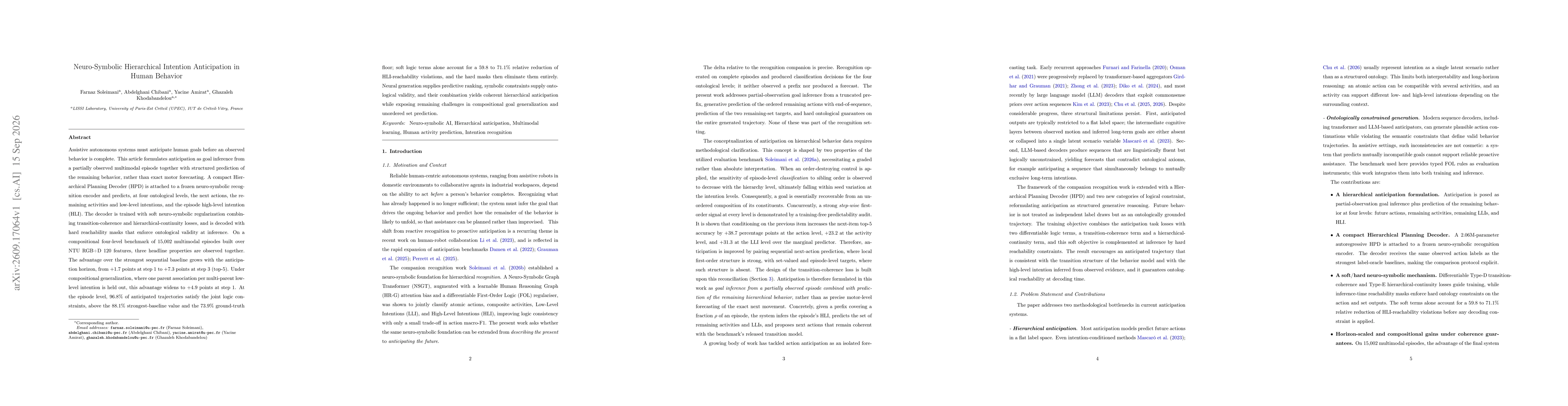 Thumbnail for Neuro-Symbolic Hierarchical Intention Anticipation in Human Behavior