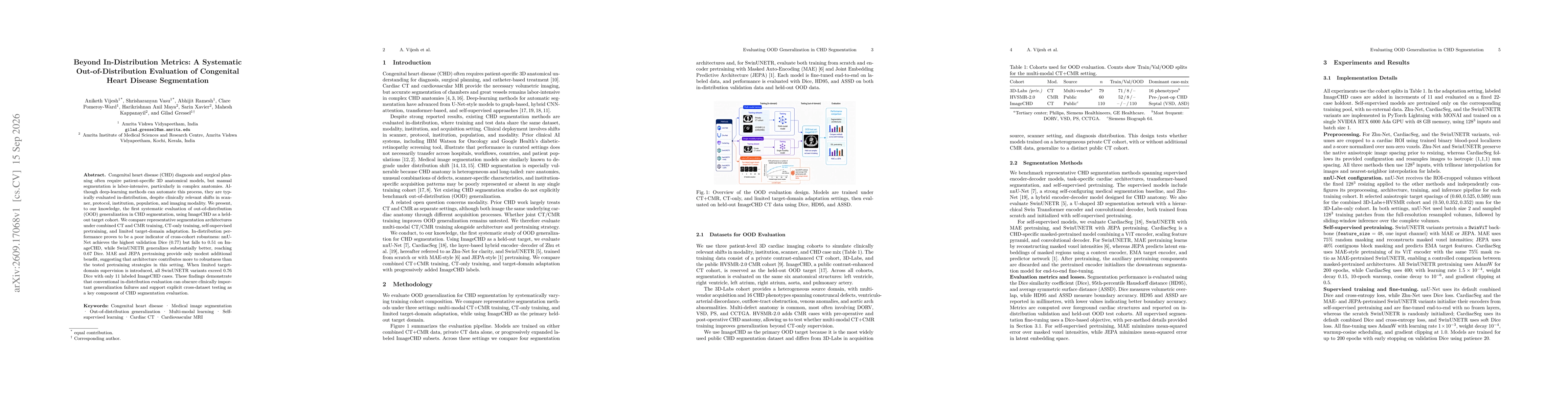 Thumbnail for Beyond In-Distribution Metrics: A Systematic Out-of-Distribution Evaluation of Congenital Heart Disease Segmentation