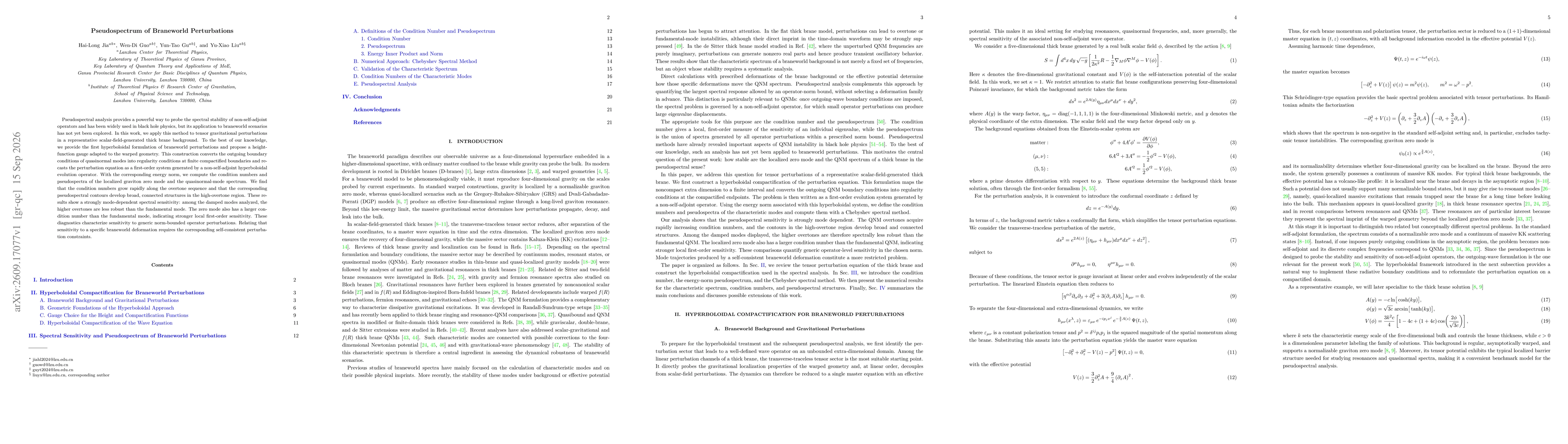 Thumbnail for Pseudospectrum of Braneworld Perturbations