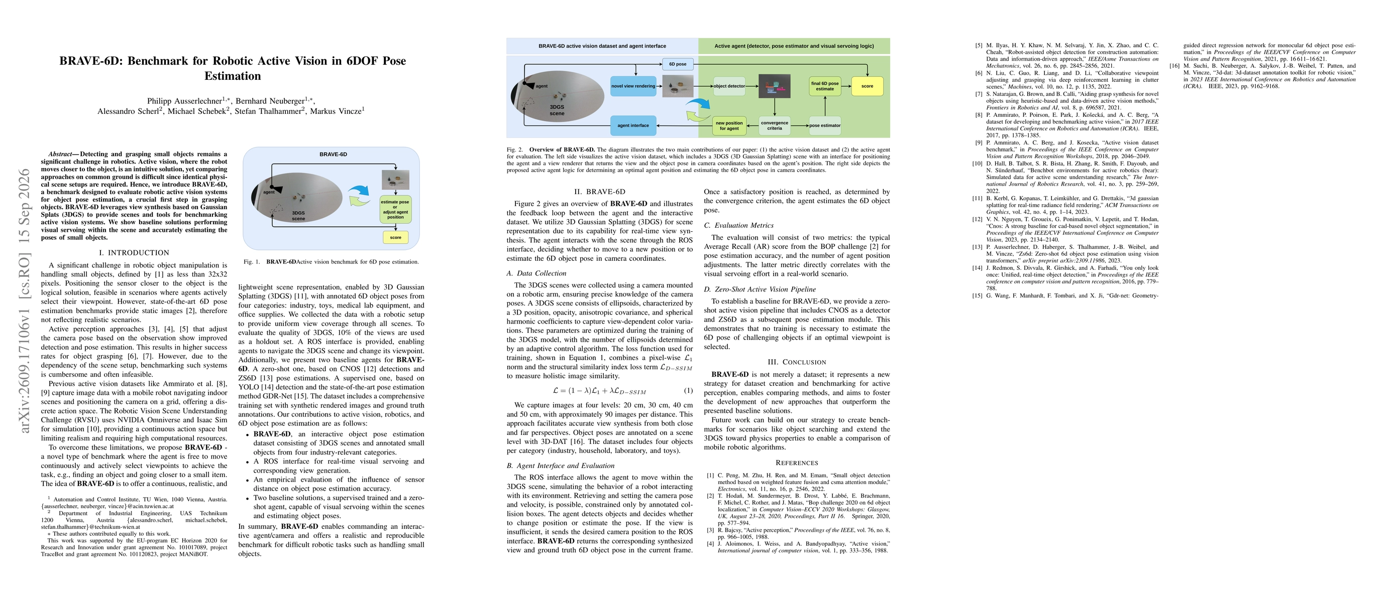 Thumbnail for BRAVE-6D: Benchmark for Robotic Active Vision in 6DOF Pose Estimation