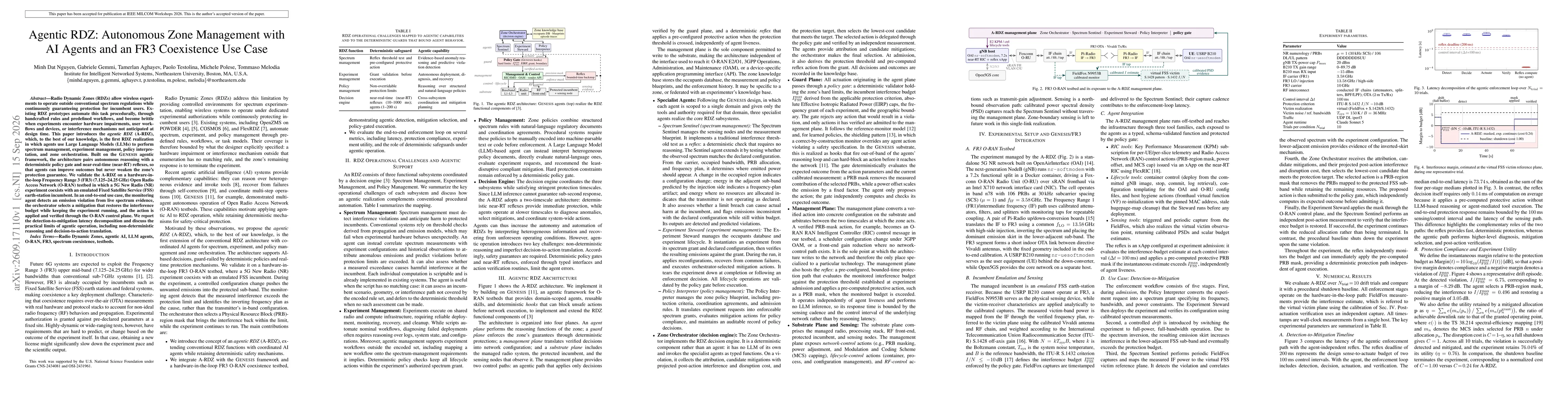 Thumbnail for Agentic RDZ: Autonomous Zone Management with AI Agents and an FR3 Coexistence Use Case