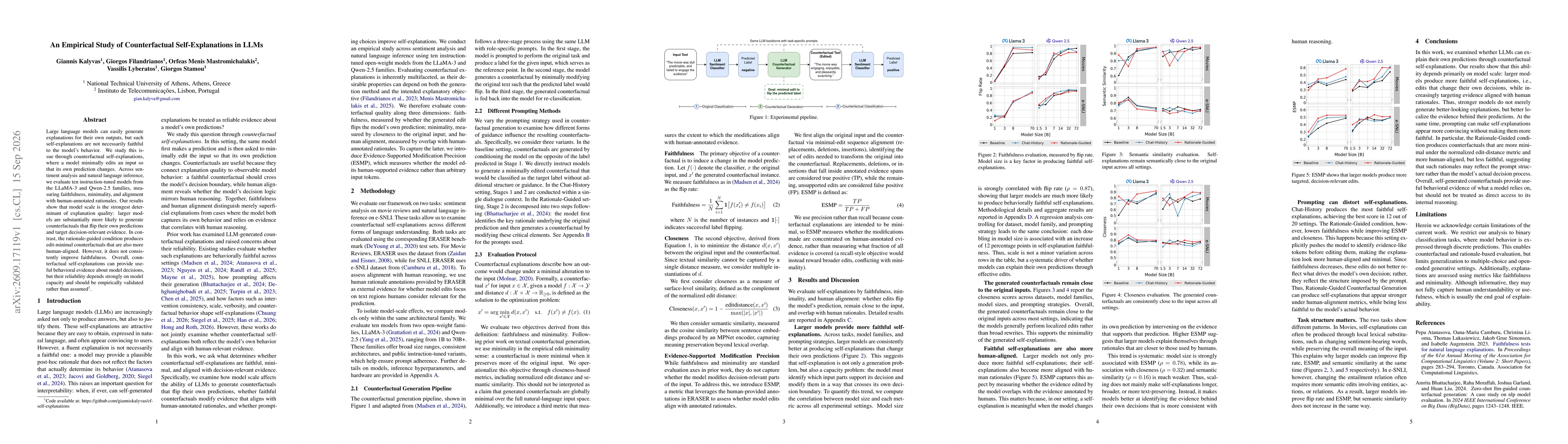 Thumbnail for An Empirical Study of Counterfactual Self-Explanations in LLMs