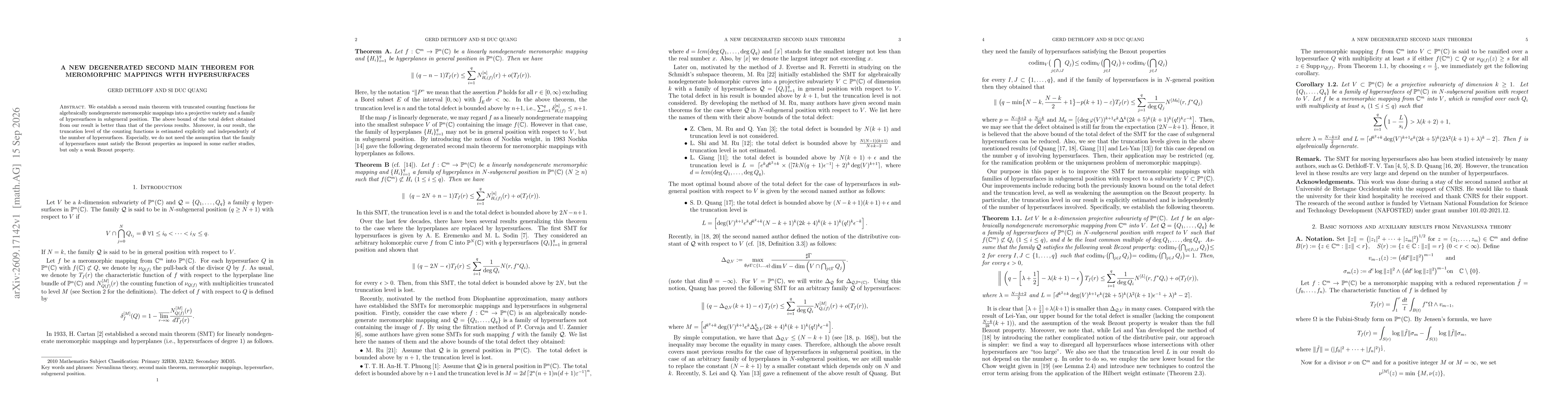 Thumbnail for A new degenerated second main theorem for meromorphic mappings with hypersurfaces