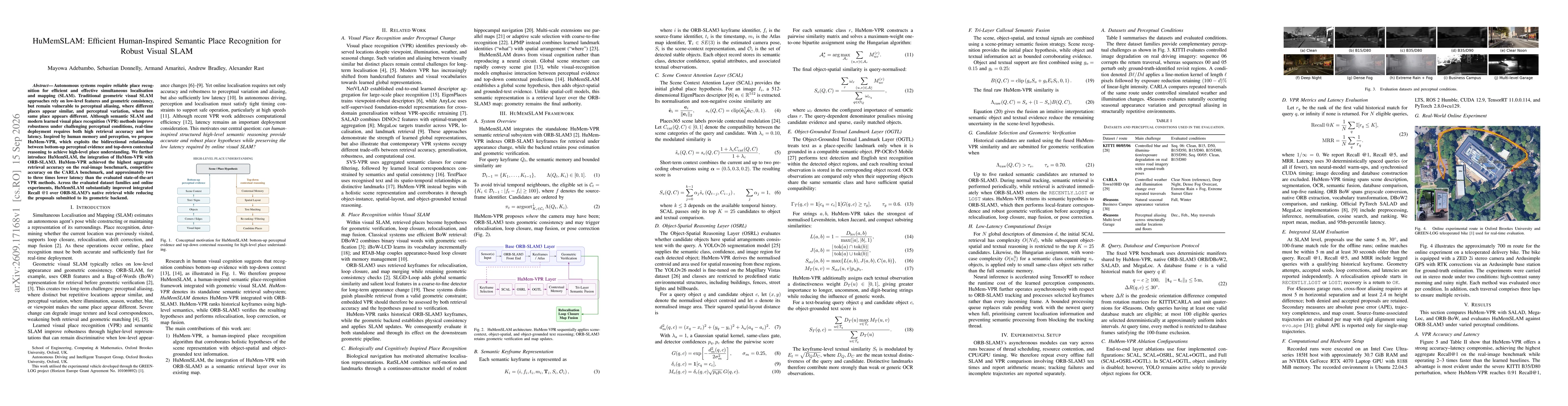 Thumbnail for HuMemSLAM: Efficient Human-Inspired Semantic Place Recognition for Robust Visual SLAM