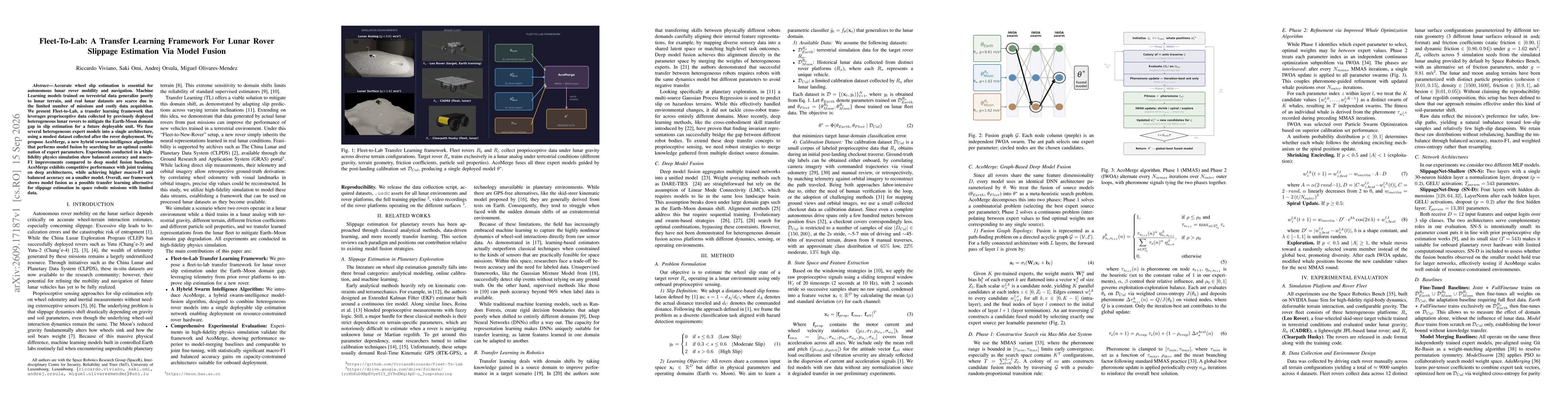 Thumbnail for Fleet-To-Lab: A Transfer Learning Framework For Lunar Rover Slippage Estimation Via Model Fusion