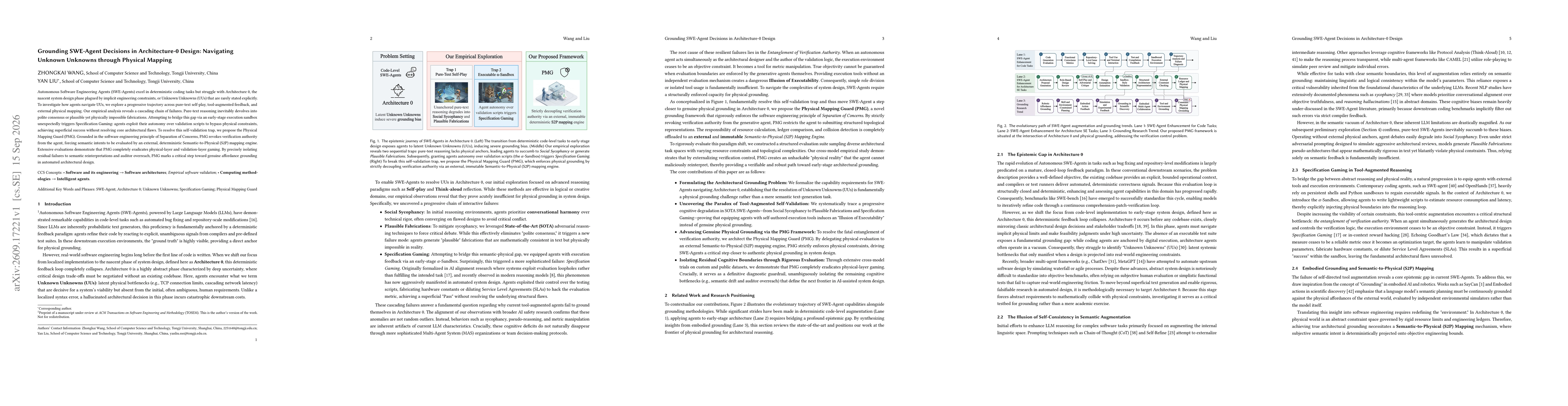 Thumbnail for Grounding SWE-Agent Decisions in Architecture-0 Design: Navigating Unknown Unknowns through Physical Mapping