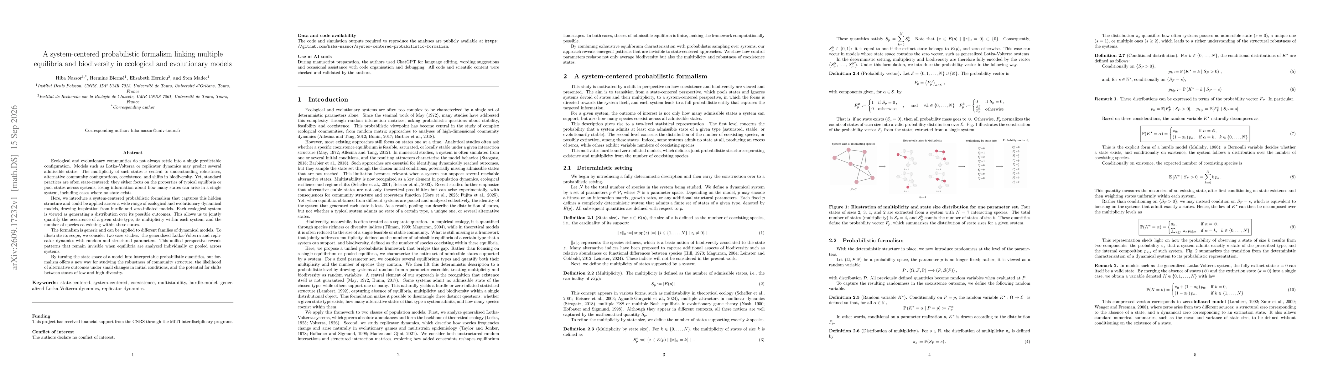 Thumbnail for A system-centered probabilistic formalism linking multiple equilibria and biodiversity in ecological and evolutionary models