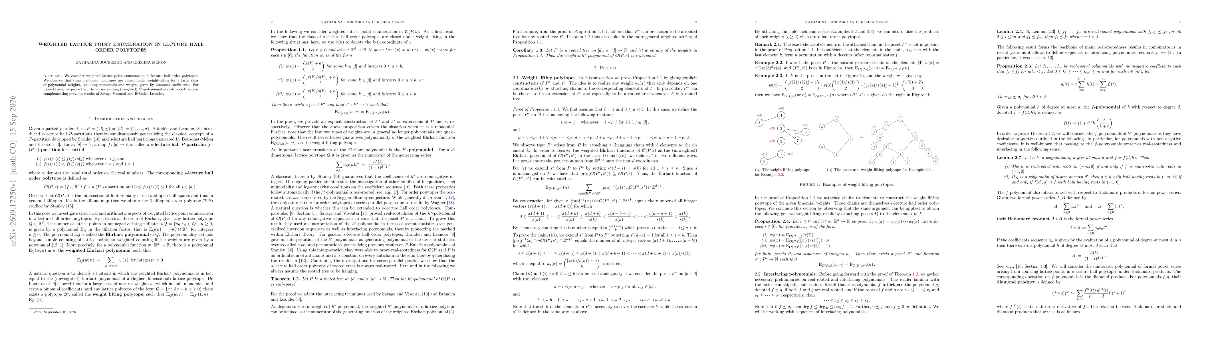 Thumbnail for Weighted lattice point enumeration in lecture hall order polytopes