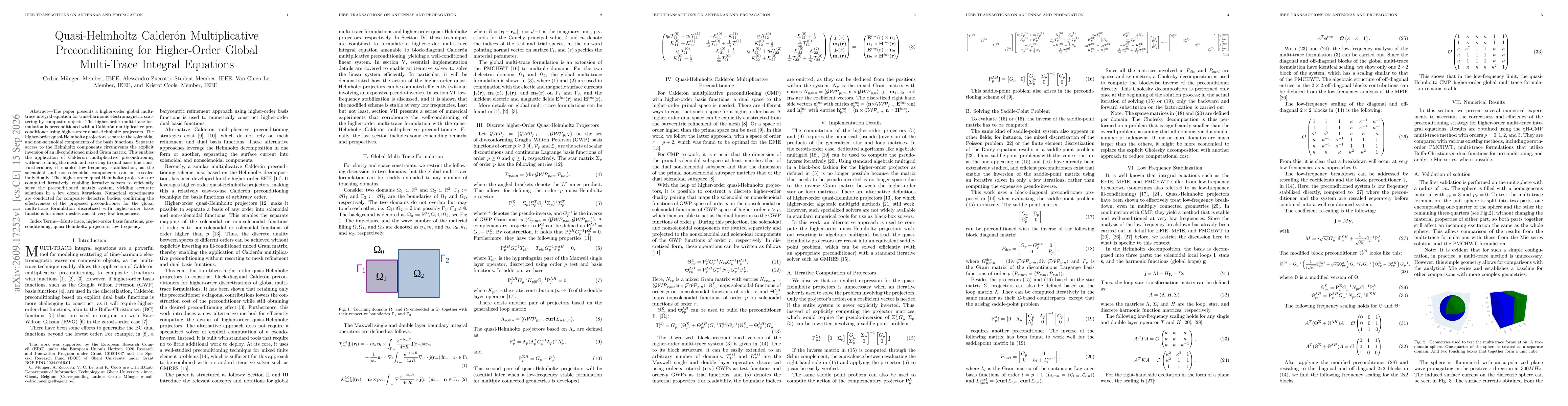 Thumbnail for Quasi-Helmholtz Calderón Multiplicative Preconditioning for Higher-Order Global Multi-Trace Integral Equations