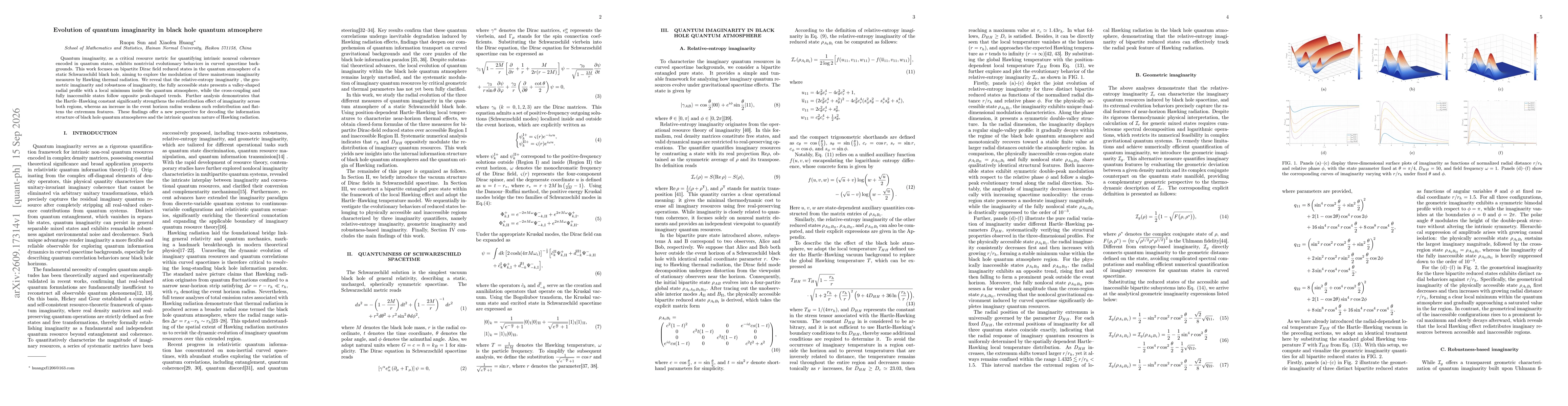 Thumbnail for Evolution of quantum imaginarity in black hole quantum atmosphere