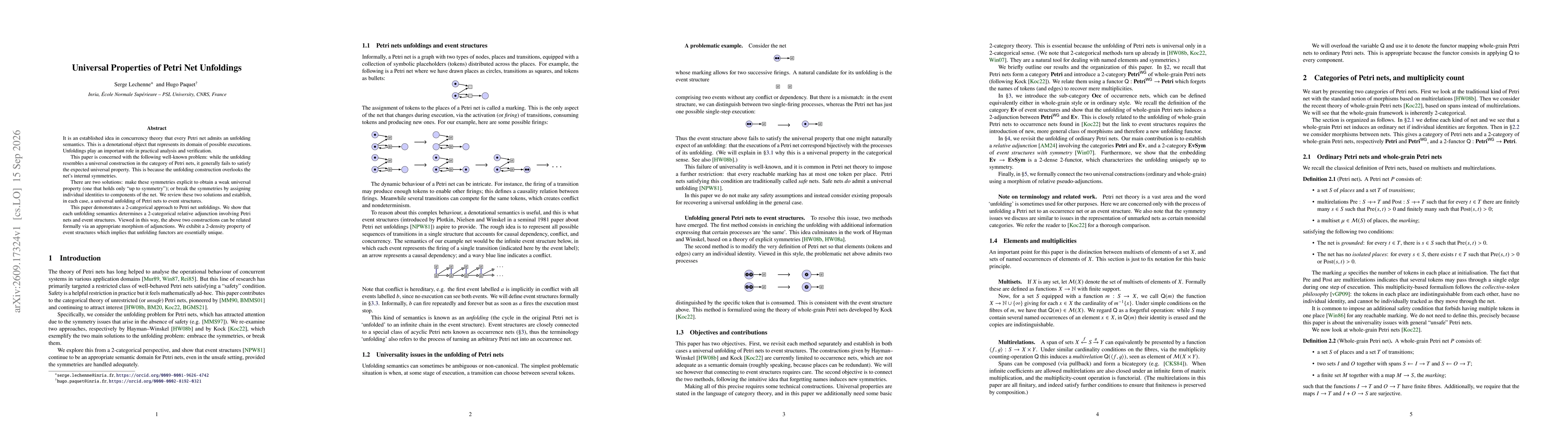 Thumbnail for Universal Properties of Petri Net Unfoldings