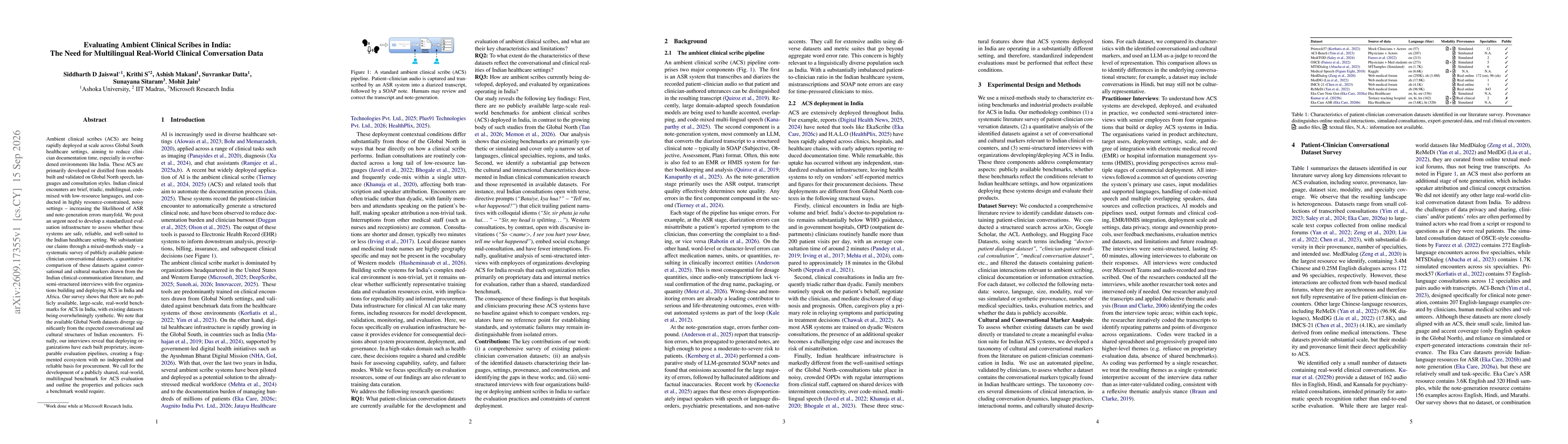 Thumbnail for Evaluating Ambient Clinical Scribes in India: The Need for Multilingual Real-World Clinical Conversation Data