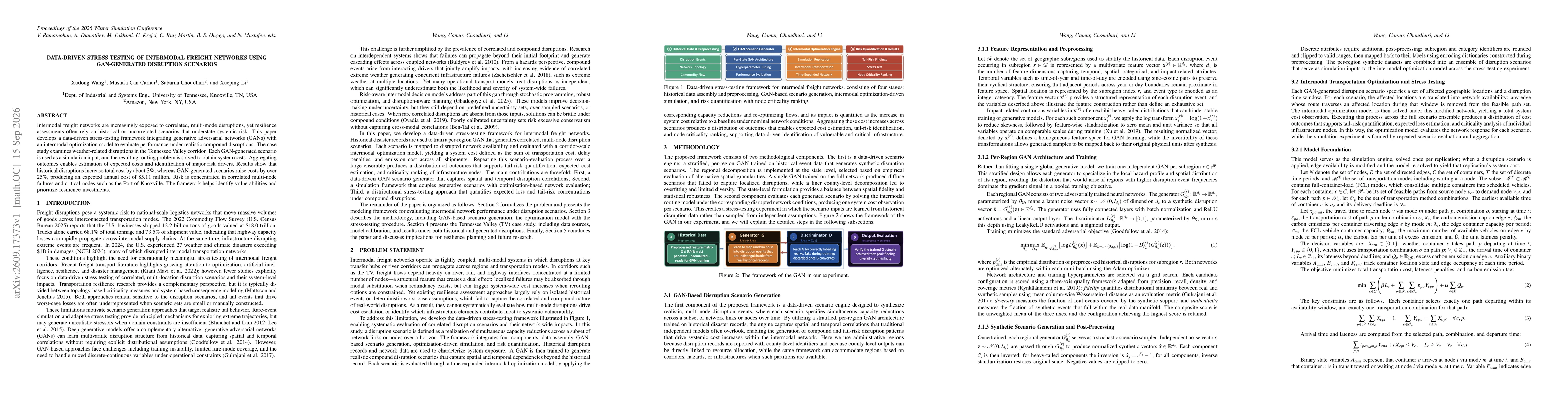 Thumbnail for Data-Driven Stress Testing of Intermodal Freight Networks Using GAN-Generated Disruption Scenarios