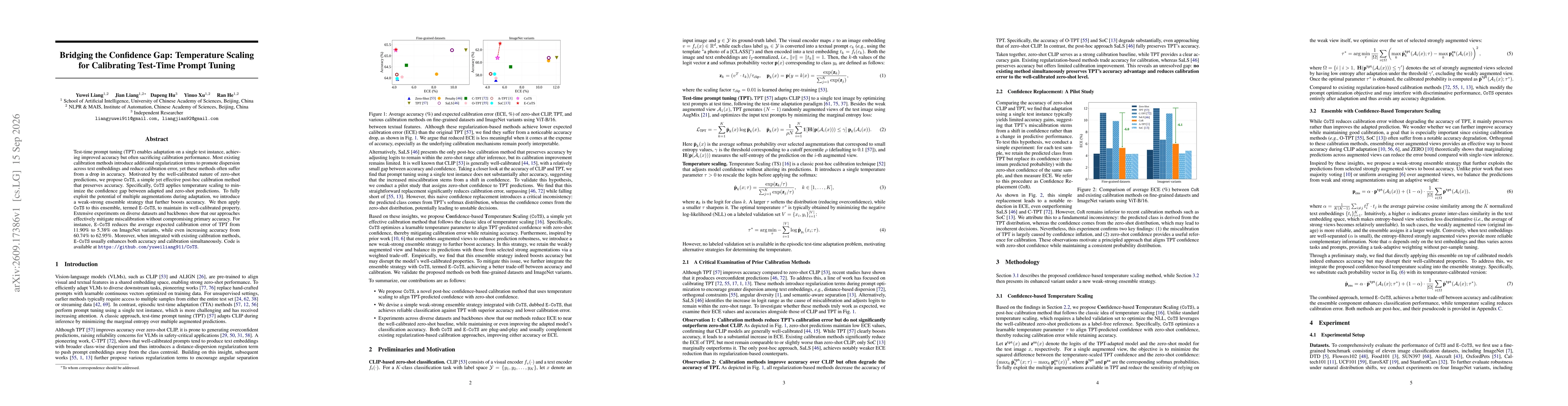 Thumbnail for Bridging the Confidence Gap: Temperature Scaling for Calibrating Test-Time Prompt Tuning