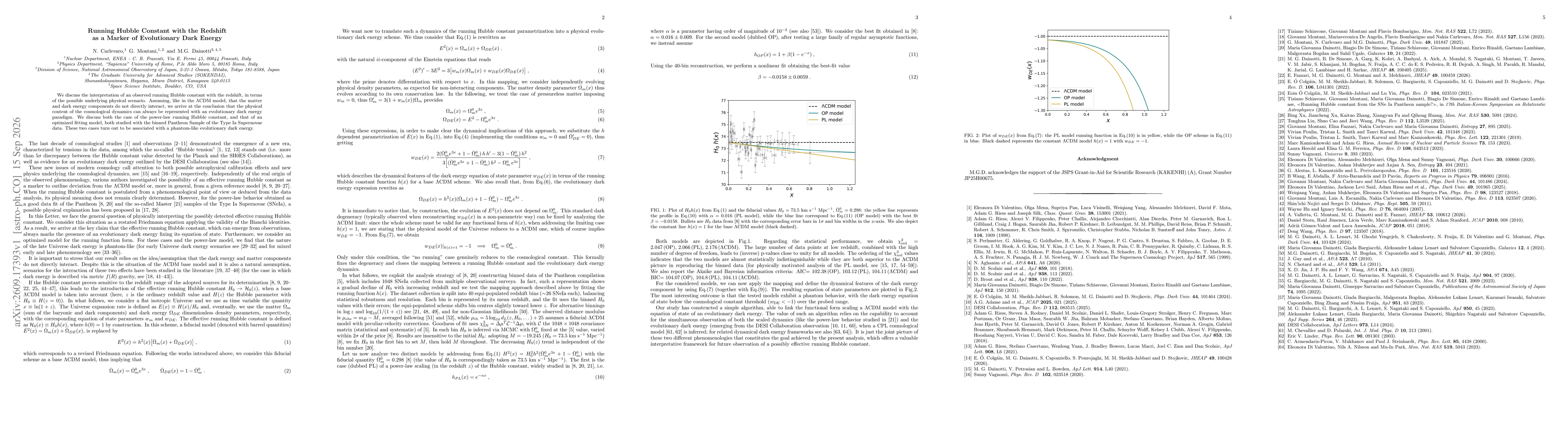 Thumbnail for Running Hubble Constant with the Redshift as a Marker of Evolutionary Dark Energy