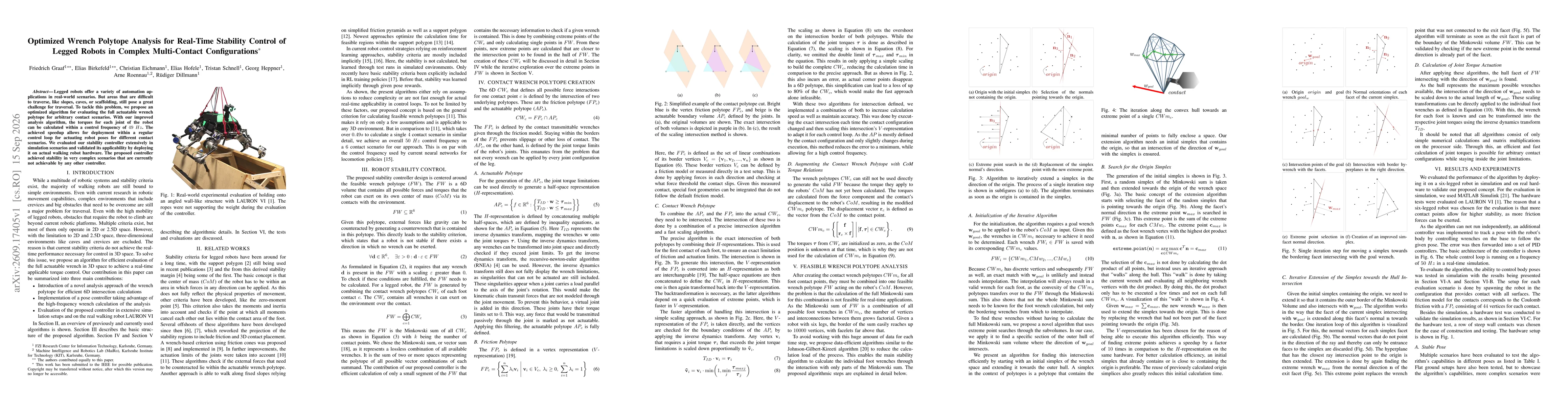 Thumbnail for Optimized Wrench Polytope Analysis for Real-Time Stability Control of Legged Robots in Complex Multi-Contact Configurations