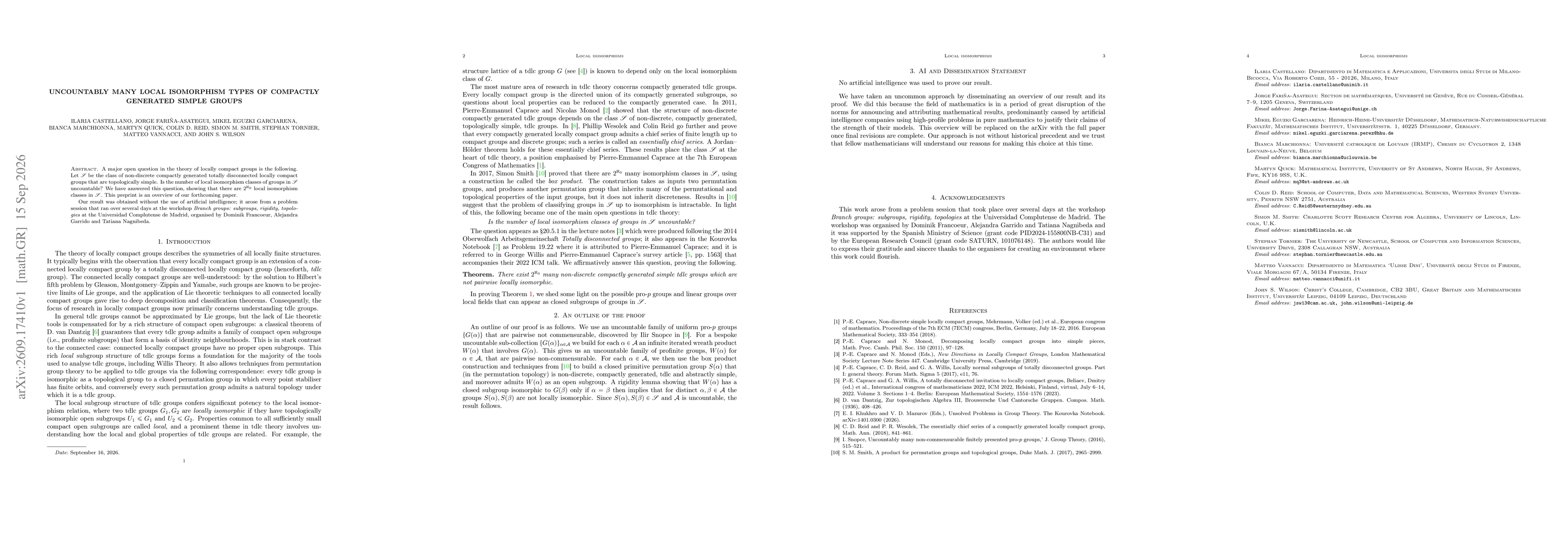 Thumbnail for Uncountably many local isomorphism types of compactly generated simple groups