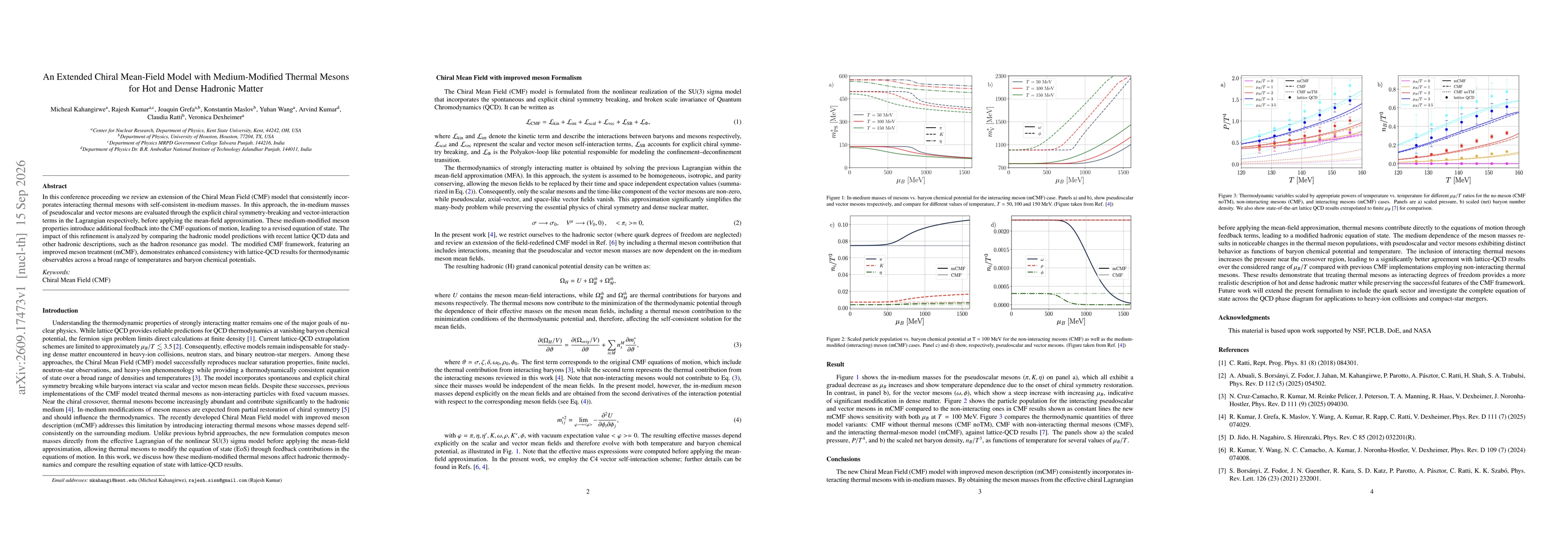 Thumbnail for An Extended Chiral Mean-Field Model with Medium-Modified Thermal Mesons for Hot and Dense Hadronic Matter