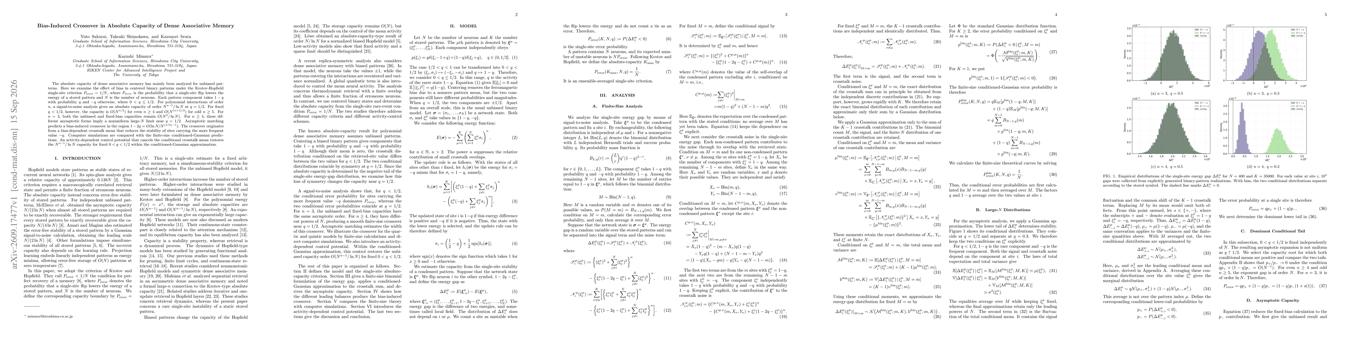 Thumbnail for Bias-Induced Crossover in Absolute Capacity of Dense Associative Memory