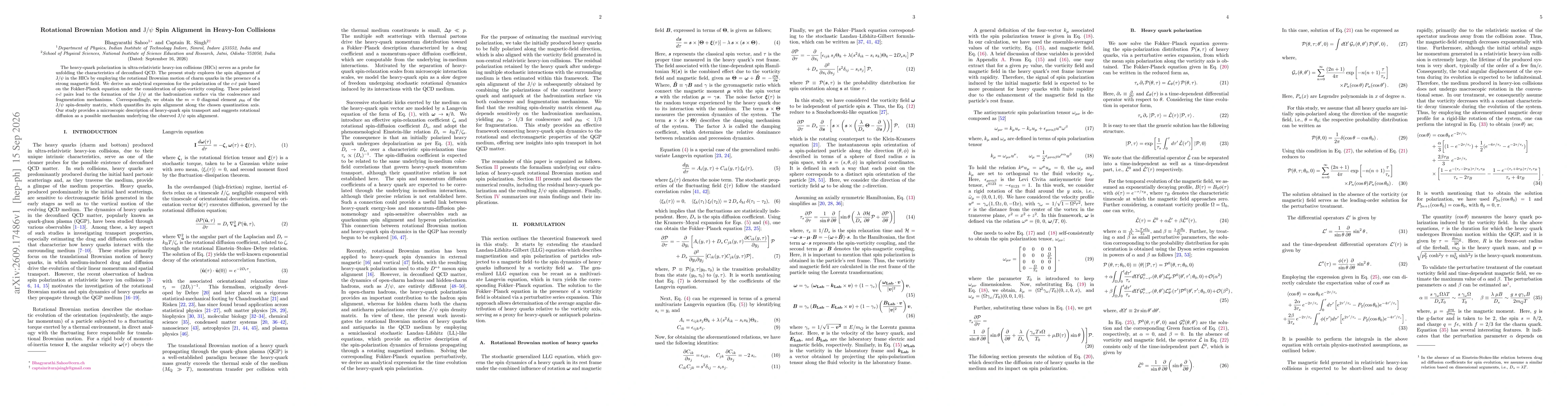 Thumbnail for Rotational Brownian Motion and $\mathrm{J/ψ}$ Spin Alignment in Heavy-Ion Collisions