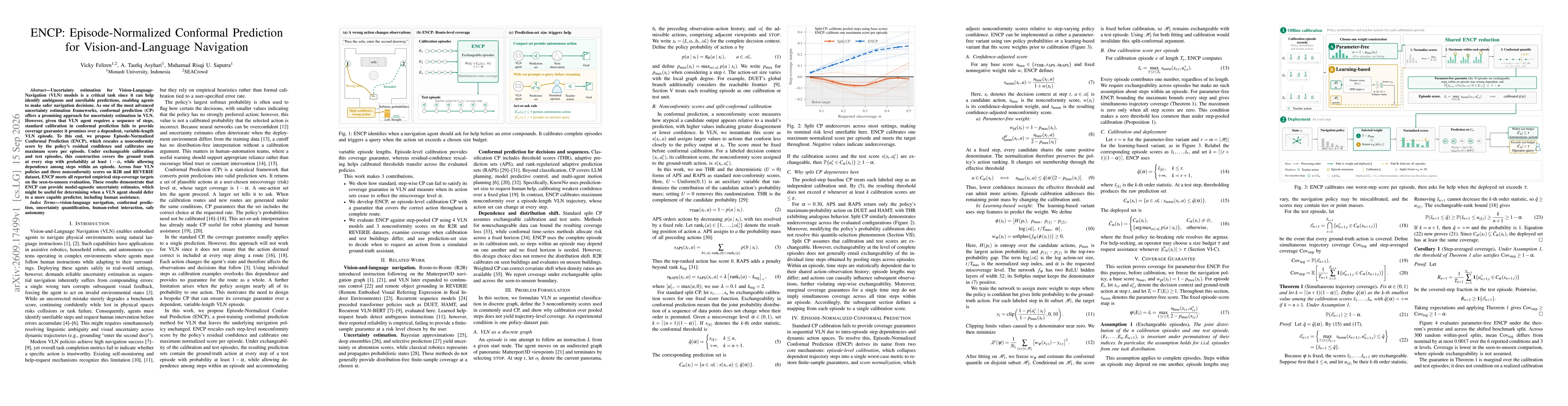 Thumbnail for ENCP: Episode-Normalized Conformal Prediction for Vision-and-Language Navigation