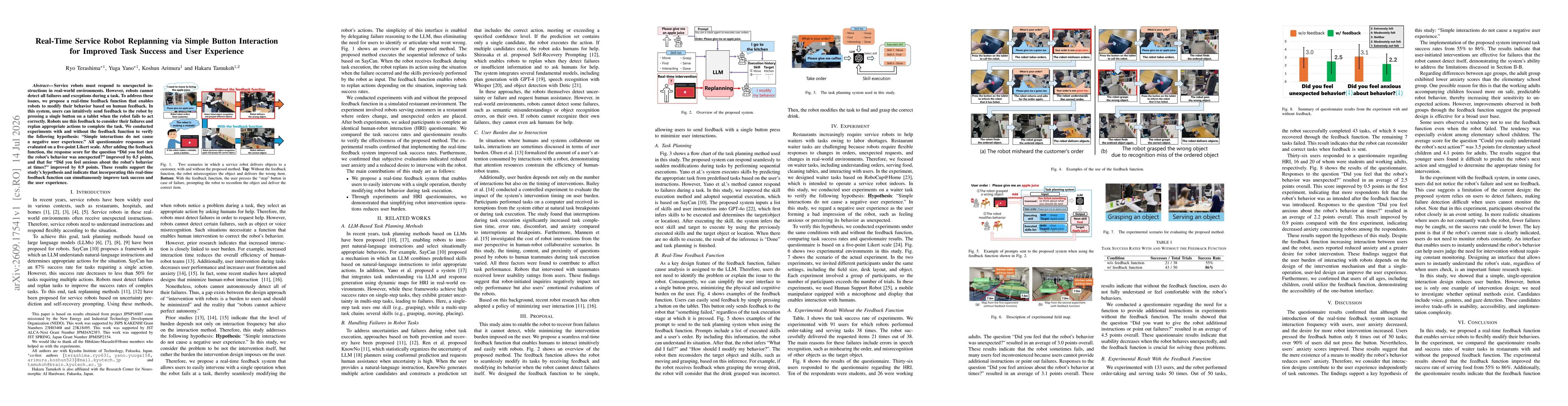 Thumbnail for Real-Time Service Robot Replanning via Simple Button Interaction for Improved Task Success and User Experience