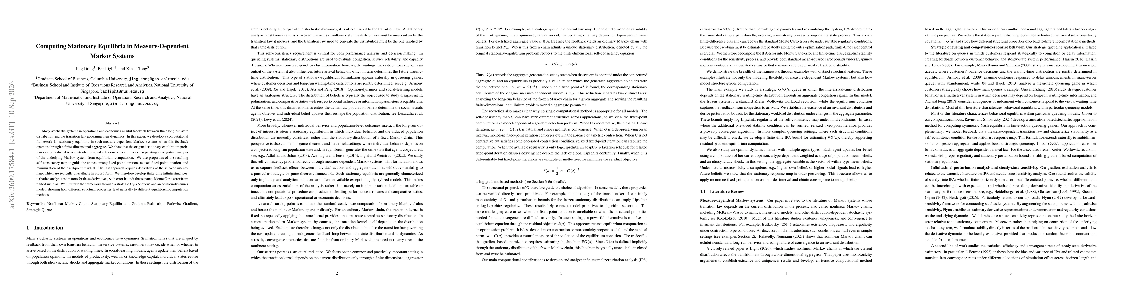 Thumbnail for Computing Stationary Equilibria in Measure-Dependent Markov Systems