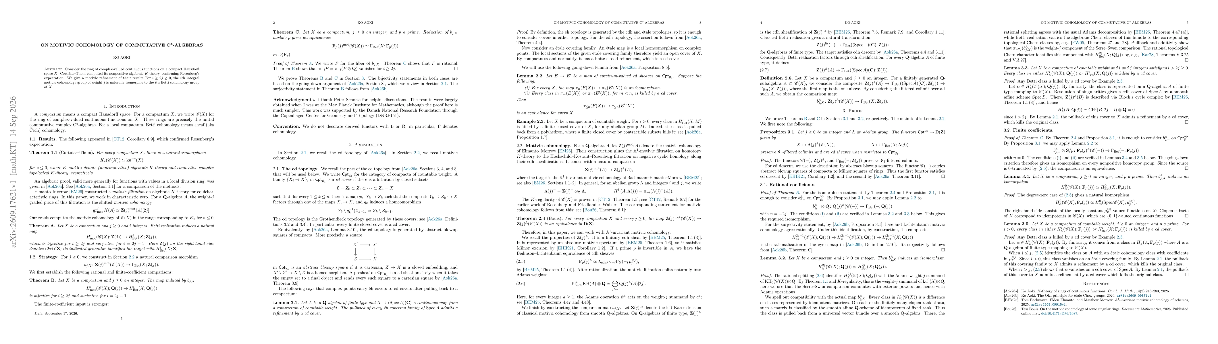 Thumbnail for On motivic cohomology of commutative C*-algebras