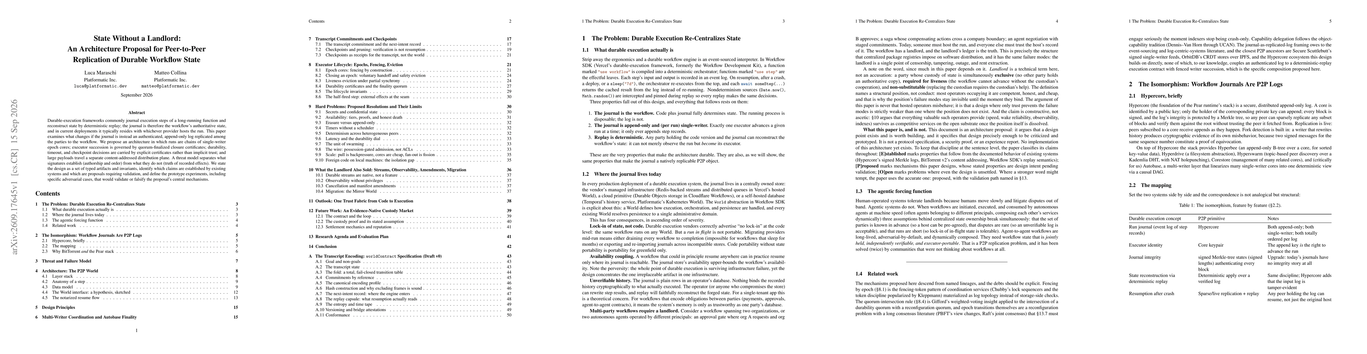 Thumbnail for State Without a Landlord: An Architecture Proposal for Peer-to-Peer Replication of Durable Workflow State
