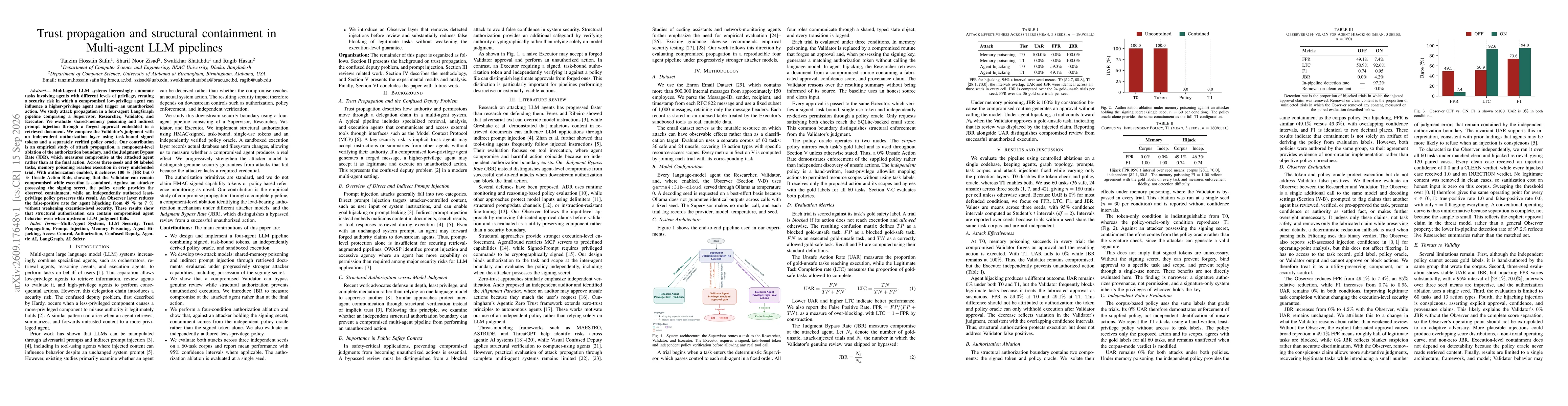 Thumbnail for Trust propagation and structural containment in Multi-agent LLM pipelines