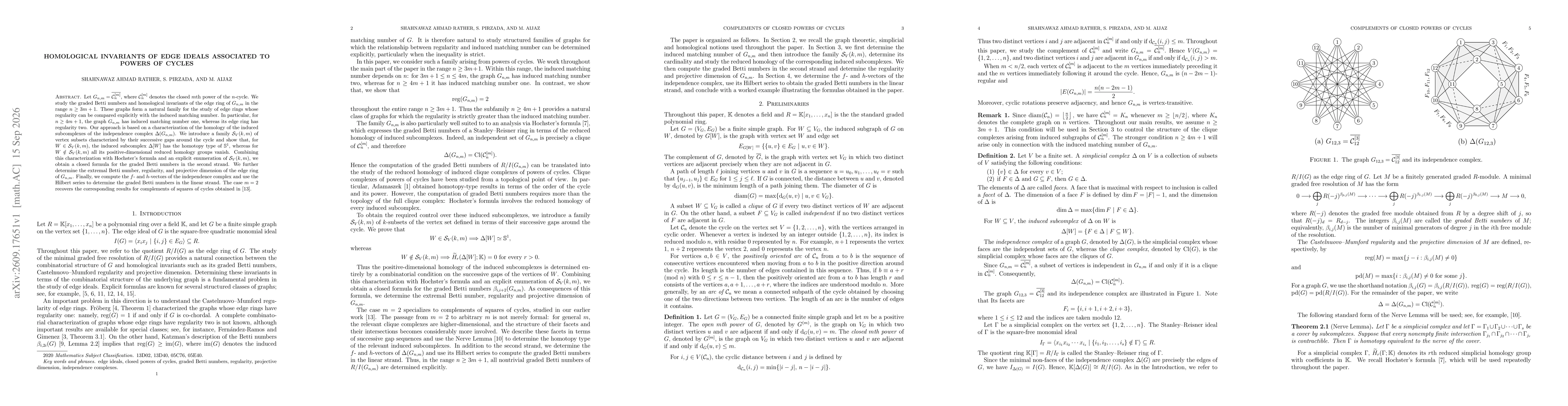 Thumbnail for Homological invariants of Edge Ideals associated to powers of cycles