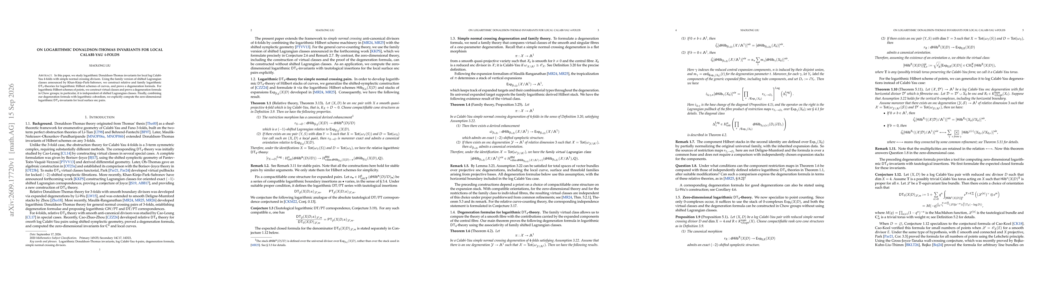 Thumbnail for On Logarithmic Donaldson-Thomas invariants for local Calabi-Yau $4$-folds