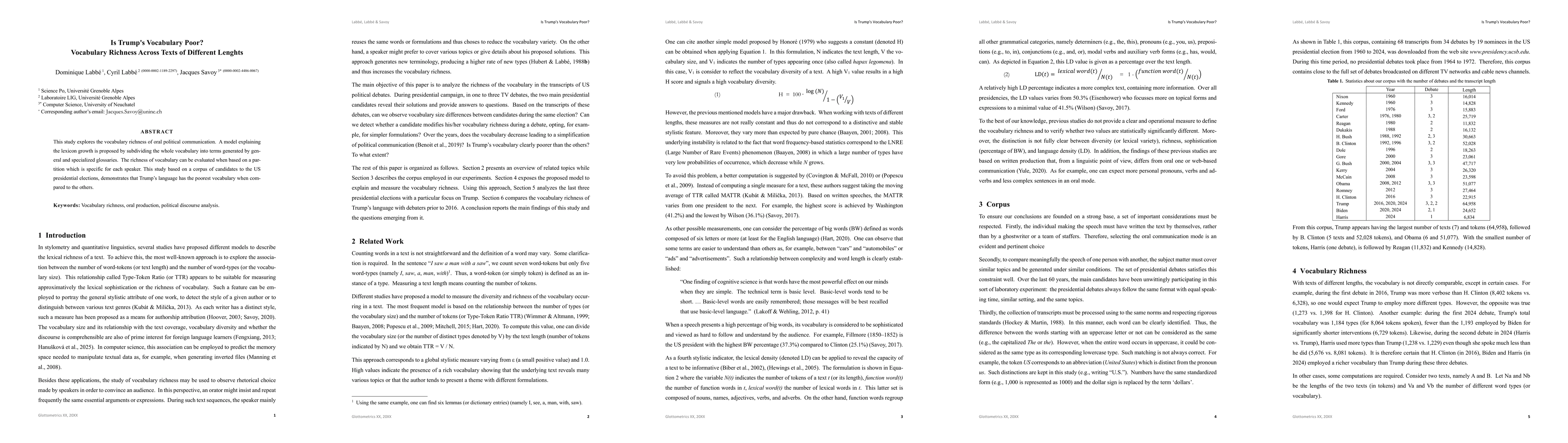 Thumbnail for Is Trump's Vocabulary Poor? Vocabulary Richness Across Texts of Different Lenghts