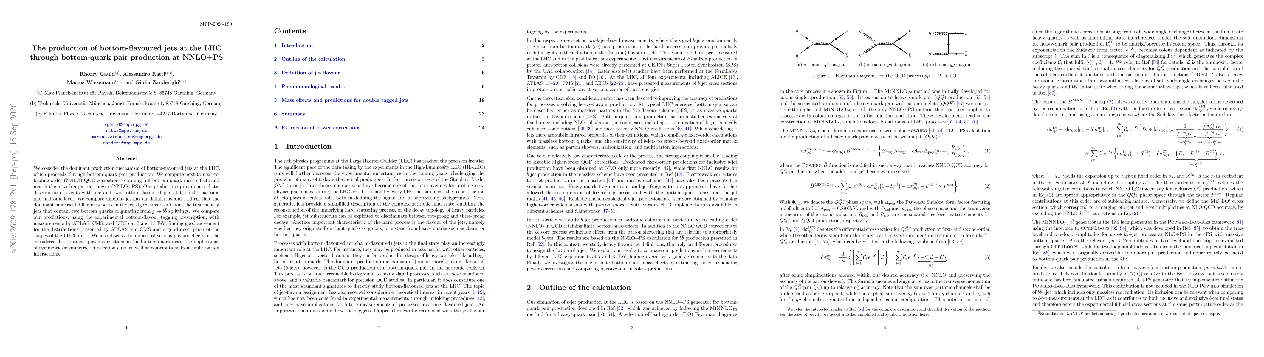 Thumbnail for The production of bottom-flavoured jets at the LHC through bottom-quark pair production at NNLO+PS