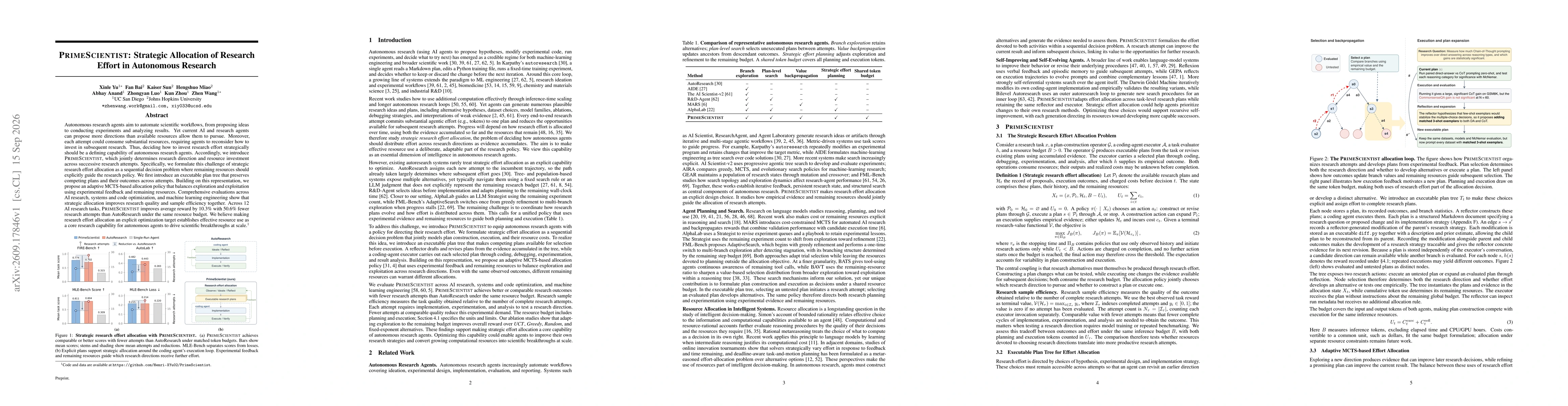 Thumbnail for PrimeScientist: Strategic Allocation of Research Effort in Autonomous Research