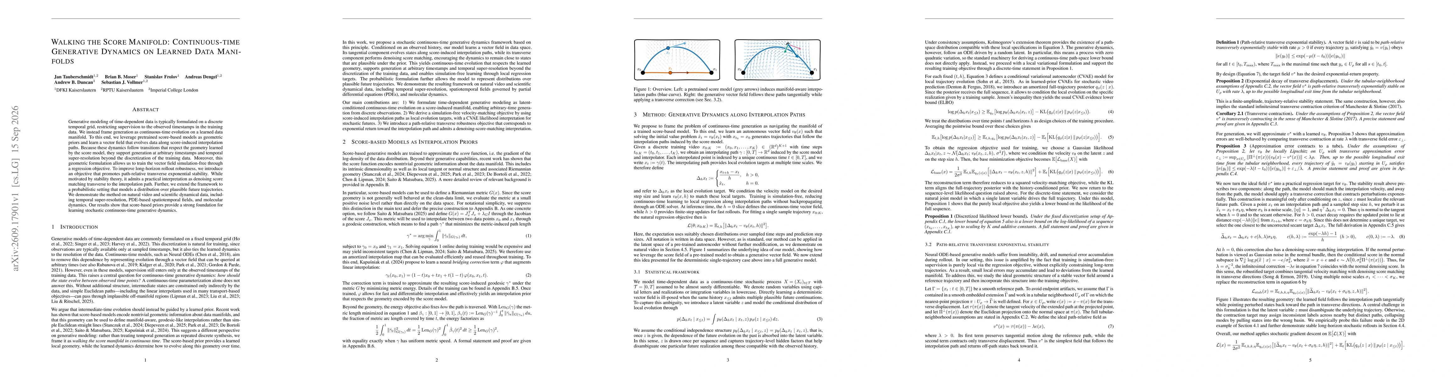 Thumbnail for Walking the Score Manifold: Continuous-time Generative Dynamics on Learned Data Manifolds